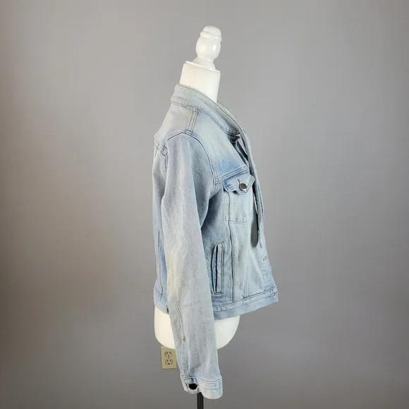 FRAME // le tie neck button front slim fit soft stretch denim jacket littleton - Picture 10 of 16